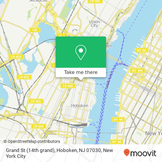 Mapa de Grand St (14th grand), Hoboken, NJ 07030