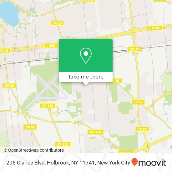 Mapa de 205 Clarice Blvd, Holbrook, NY 11741