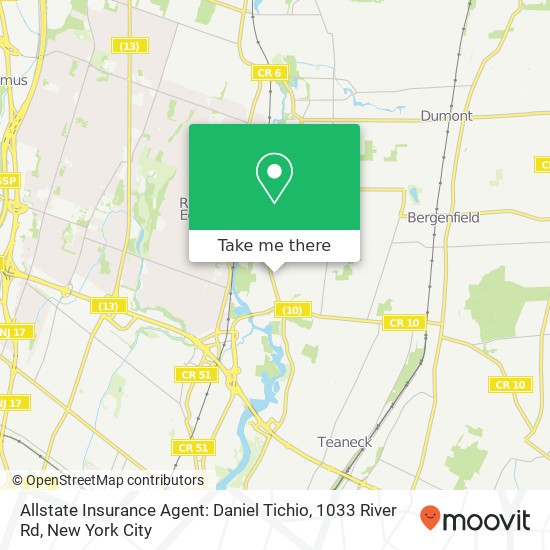 Mapa de Allstate Insurance Agent: Daniel Tichio, 1033 River Rd