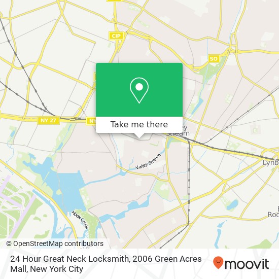 Mapa de 24 Hour Great Neck Locksmith, 2006 Green Acres Mall