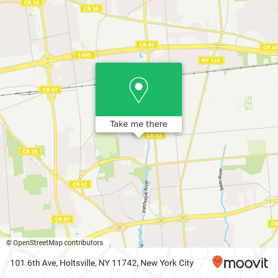 Mapa de 101 6th Ave, Holtsville, NY 11742