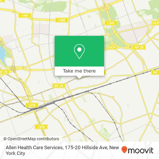 Mapa de Allen Health Care Services, 175-20 Hillside Ave