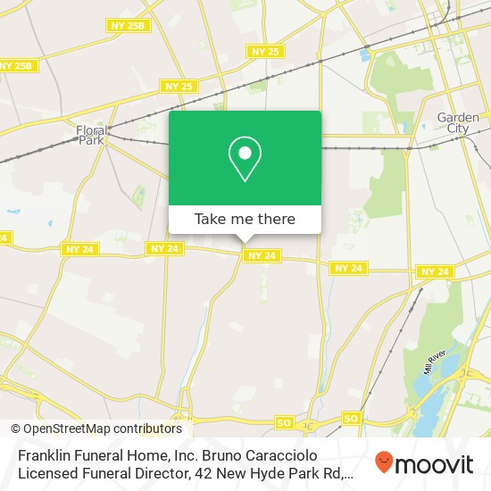 Mapa de Franklin Funeral Home, Inc. Bruno Caracciolo Licensed Funeral Director, 42 New Hyde Park Rd