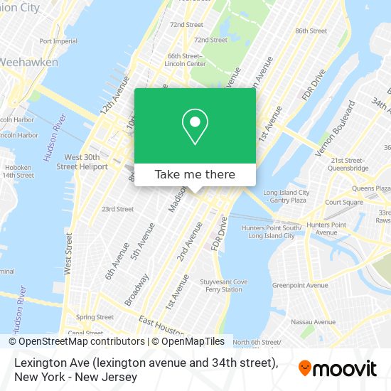 Lexington Ave (lexington avenue and 34th street) map