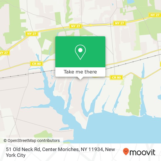 Mapa de 51 Old Neck Rd, Center Moriches, NY 11934