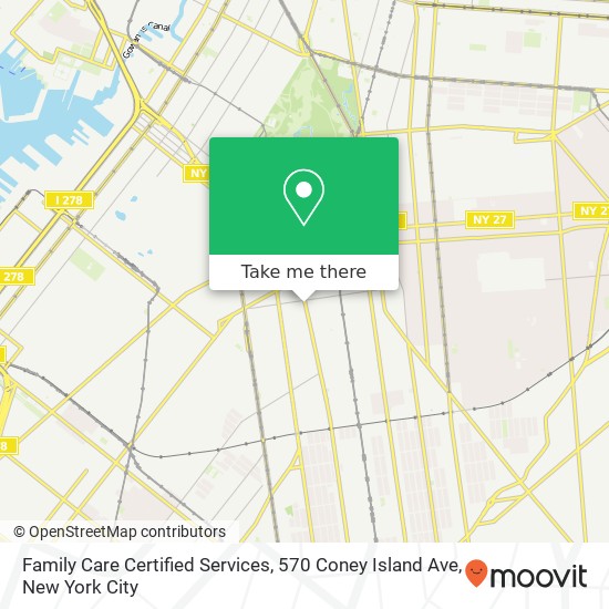 Mapa de Family Care Certified Services, 570 Coney Island Ave