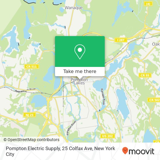 Mapa de Pompton Electric Supply, 25 Colfax Ave