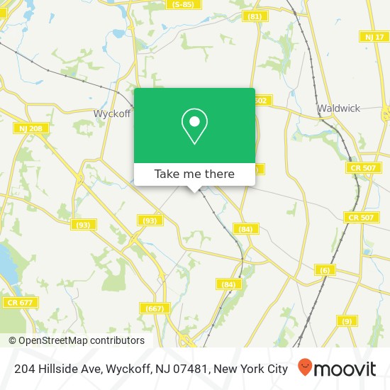 204 Hillside Ave, Wyckoff, NJ 07481 map