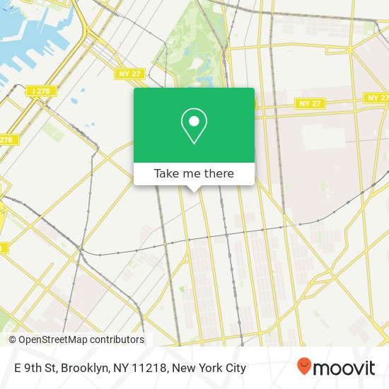 Mapa de E 9th St, Brooklyn, NY 11218