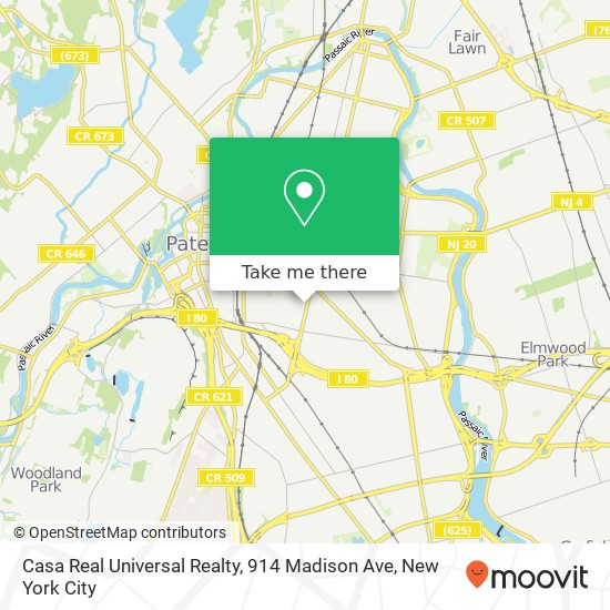 Mapa de Casa Real Universal Realty, 914 Madison Ave
