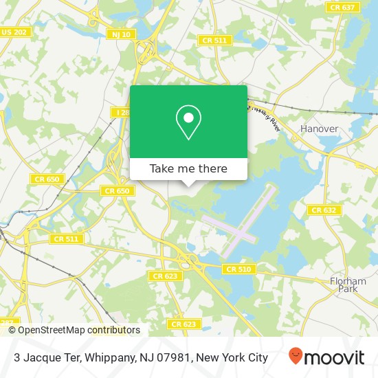 Mapa de 3 Jacque Ter, Whippany, NJ 07981