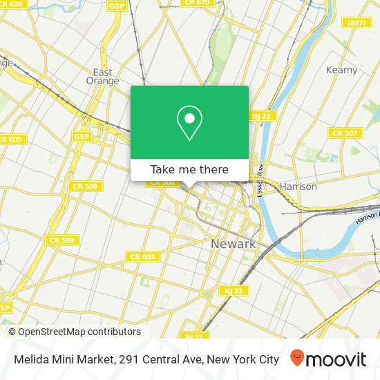 Mapa de Melida Mini Market, 291 Central Ave