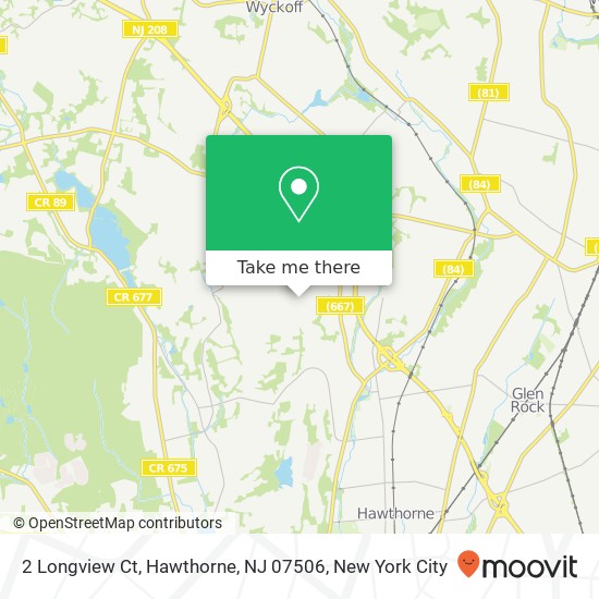 Mapa de 2 Longview Ct, Hawthorne, NJ 07506