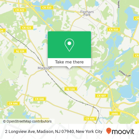 Mapa de 2 Longview Ave, Madison, NJ 07940