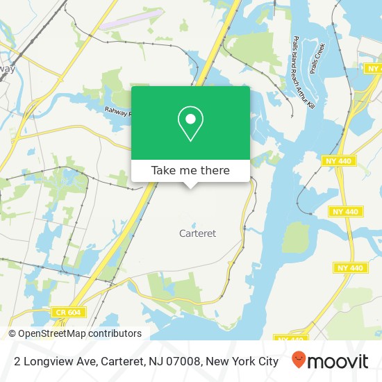 Mapa de 2 Longview Ave, Carteret, NJ 07008