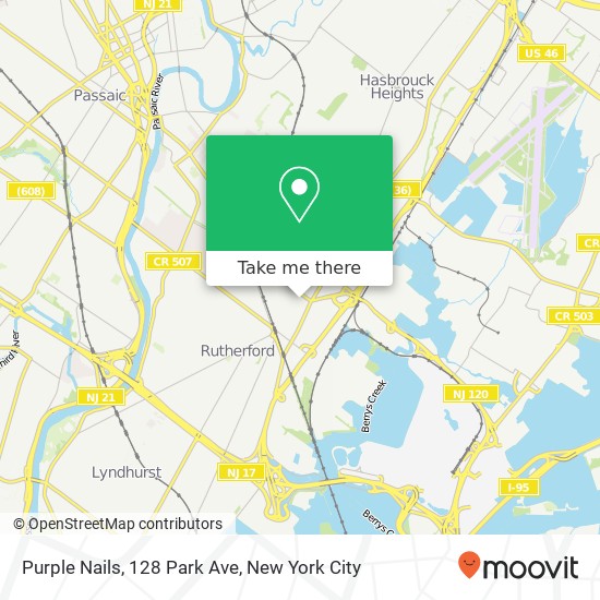 Mapa de Purple Nails, 128 Park Ave