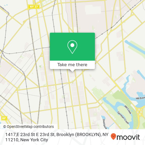 Mapa de 1417,E 23rd St E 23rd St, Brooklyn (BROOKLYN), NY 11210