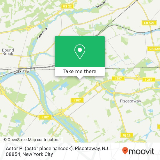 Astor Pl (astor place hancock), Piscataway, NJ 08854 map