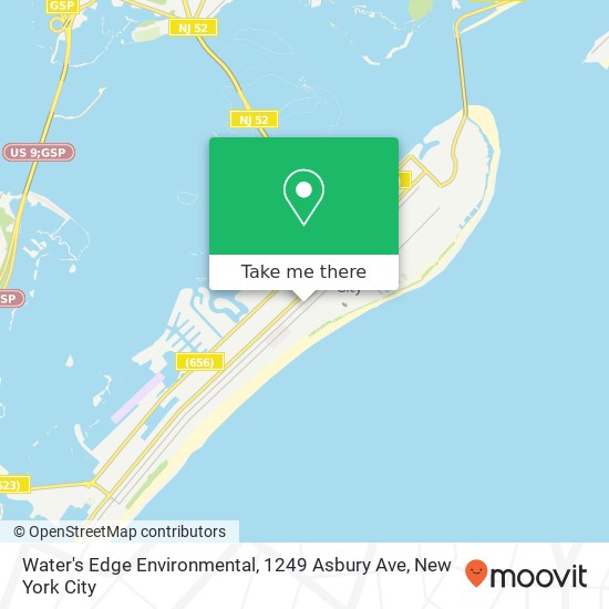 Mapa de Water's Edge Environmental, 1249 Asbury Ave