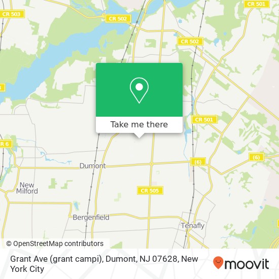 Mapa de Grant Ave (grant campi), Dumont, NJ 07628