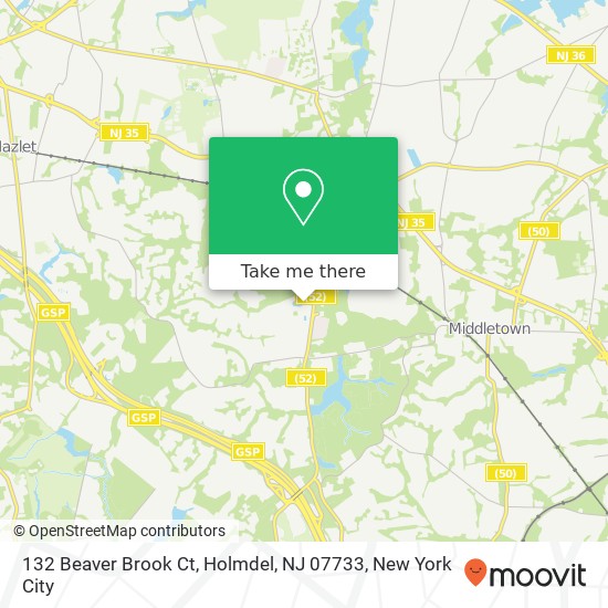 132 Beaver Brook Ct, Holmdel, NJ 07733 map