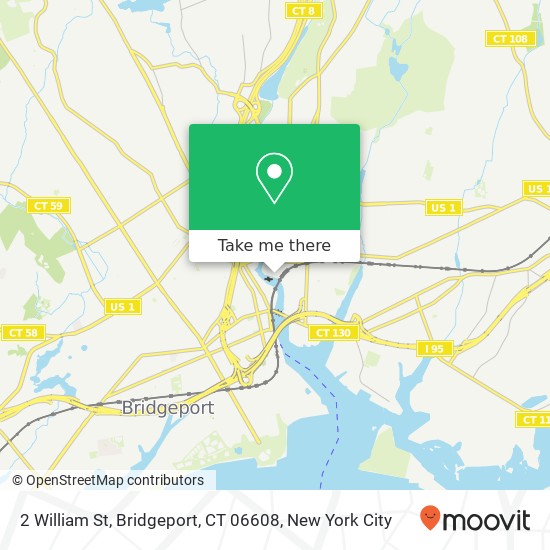 Mapa de 2 William St, Bridgeport, CT 06608