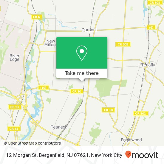 Mapa de 12 Morgan St, Bergenfield, NJ 07621