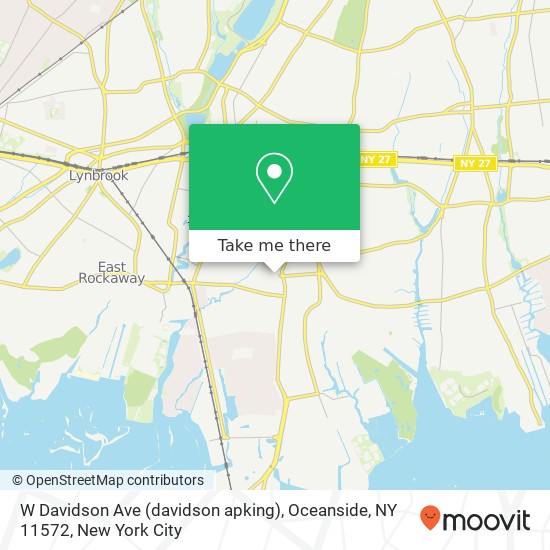 Mapa de W Davidson Ave (davidson apking), Oceanside, NY 11572