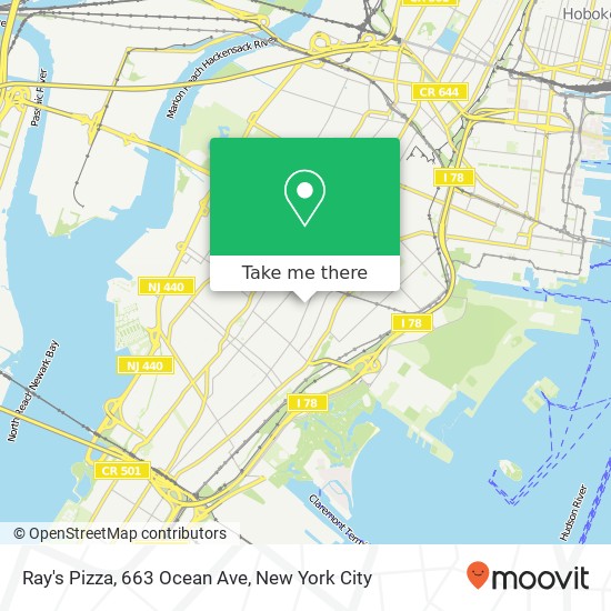Mapa de Ray's Pizza, 663 Ocean Ave