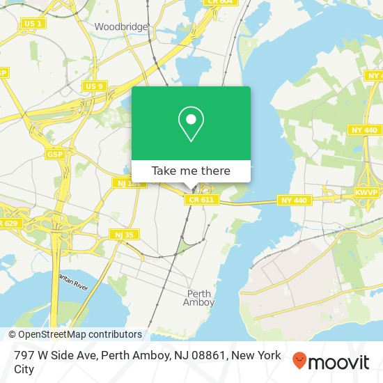 Mapa de 797 W Side Ave, Perth Amboy, NJ 08861