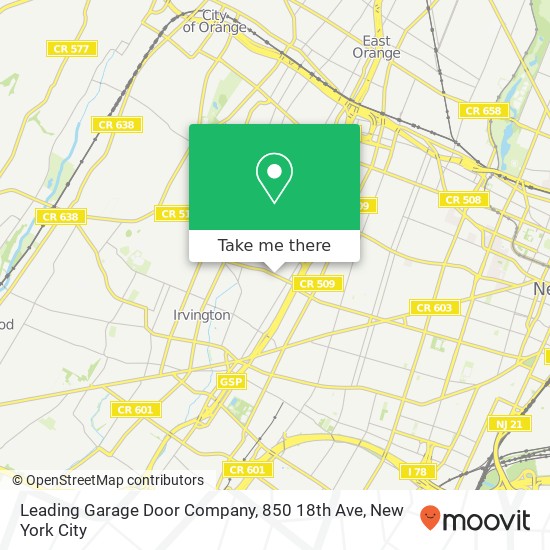 Mapa de Leading Garage Door Company, 850 18th Ave