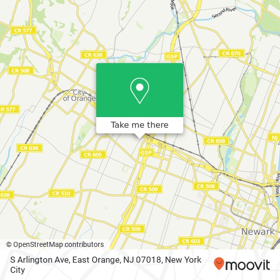 S Arlington Ave, East Orange, NJ 07018 map