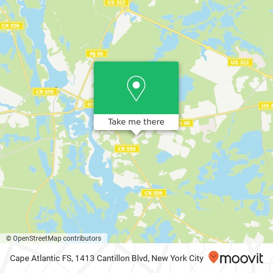 Cape Atlantic FS, 1413 Cantillon Blvd map