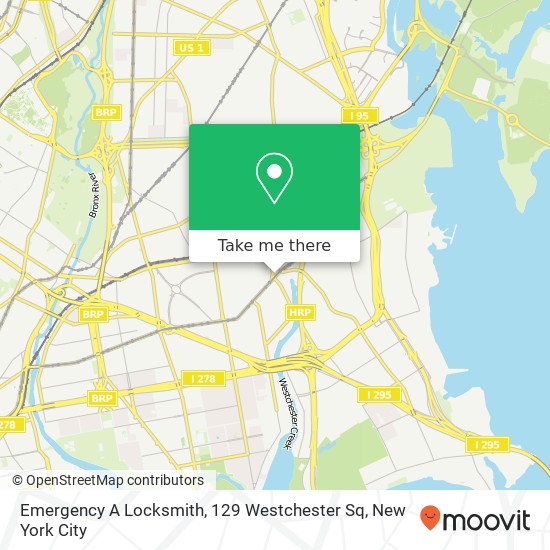 Mapa de Emergency A Locksmith, 129 Westchester Sq