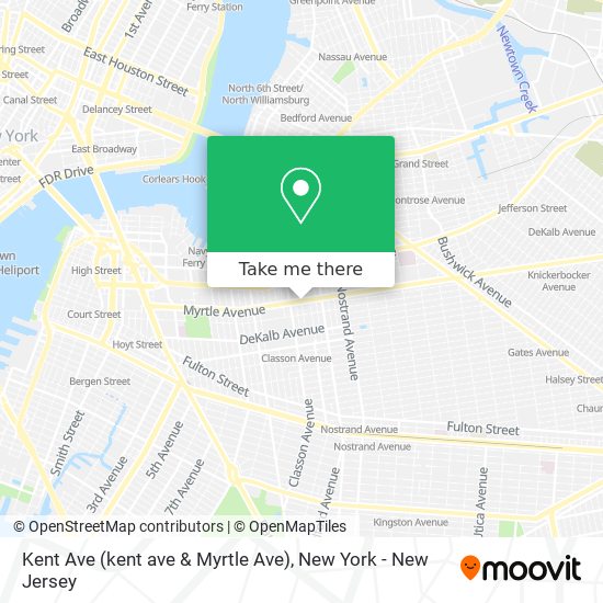 Mapa de Kent Ave (kent ave & Myrtle Ave)