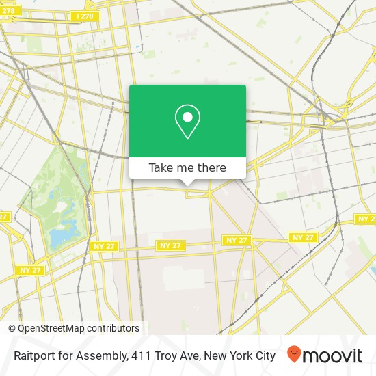 Mapa de Raitport for Assembly, 411 Troy Ave