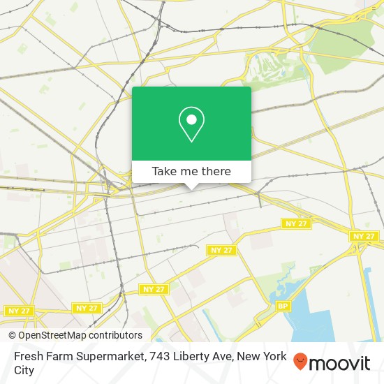 Mapa de Fresh Farm Supermarket, 743 Liberty Ave