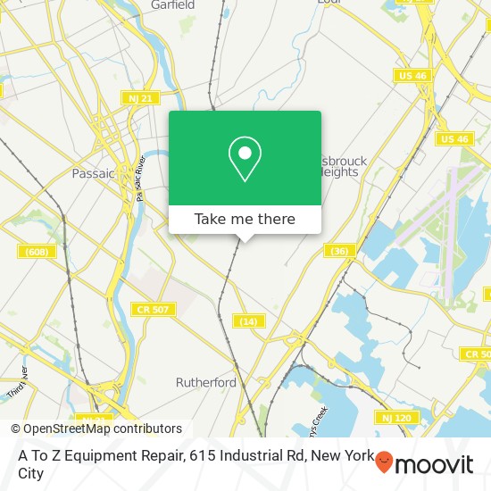 Mapa de A To Z Equipment Repair, 615 Industrial Rd