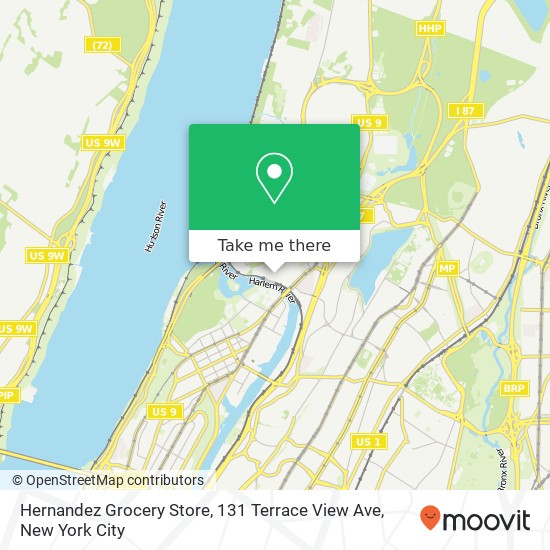 Mapa de Hernandez Grocery Store, 131 Terrace View Ave
