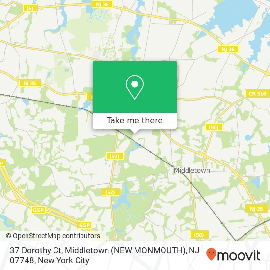Mapa de 37 Dorothy Ct, Middletown (NEW MONMOUTH), NJ 07748