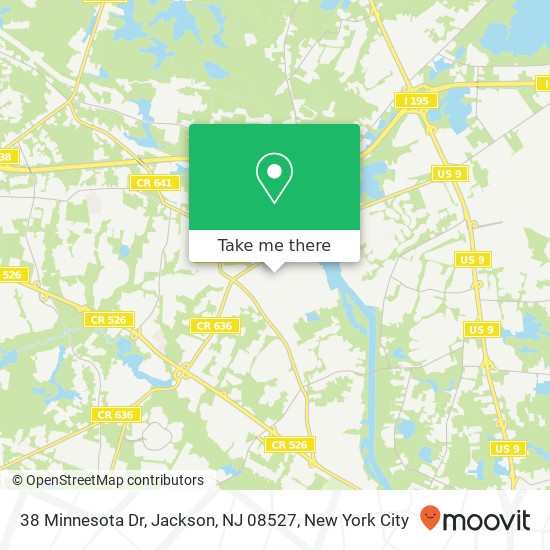 Mapa de 38 Minnesota Dr, Jackson, NJ 08527