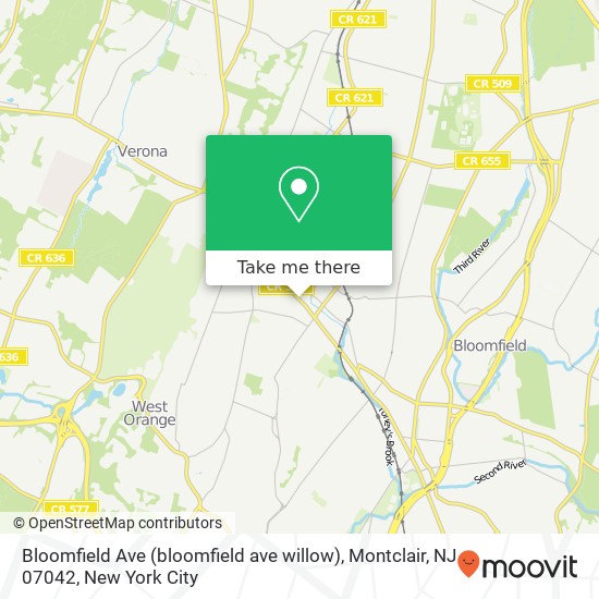 Bloomfield Ave (bloomfield ave willow), Montclair, NJ 07042 map