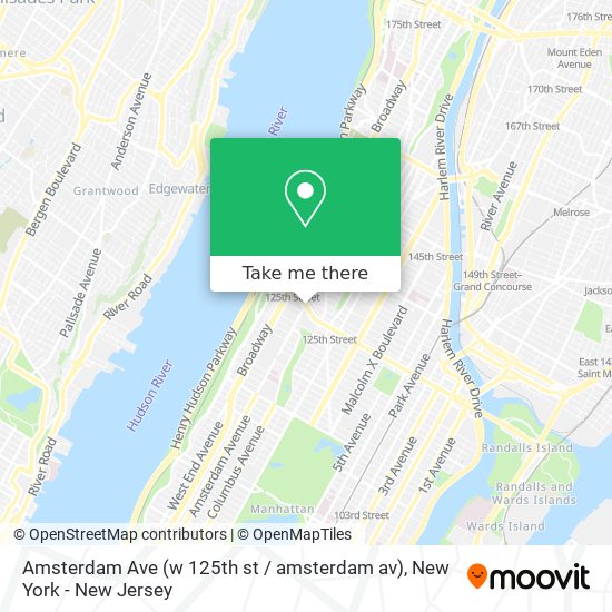 Amsterdam Ave (w 125th st / amsterdam av) map