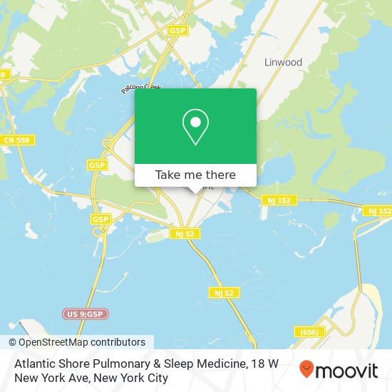 Atlantic Shore Pulmonary & Sleep Medicine, 18 W New York Ave map