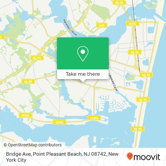 Mapa de Bridge Ave, Point Pleasant Beach, NJ 08742