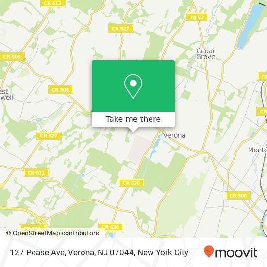 Mapa de 127 Pease Ave, Verona, NJ 07044