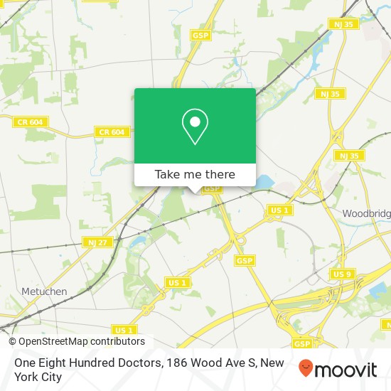 Mapa de One Eight Hundred Doctors, 186 Wood Ave S