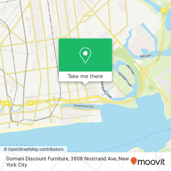 Mapa de Domani Discount Furniture, 3808 Nostrand Ave
