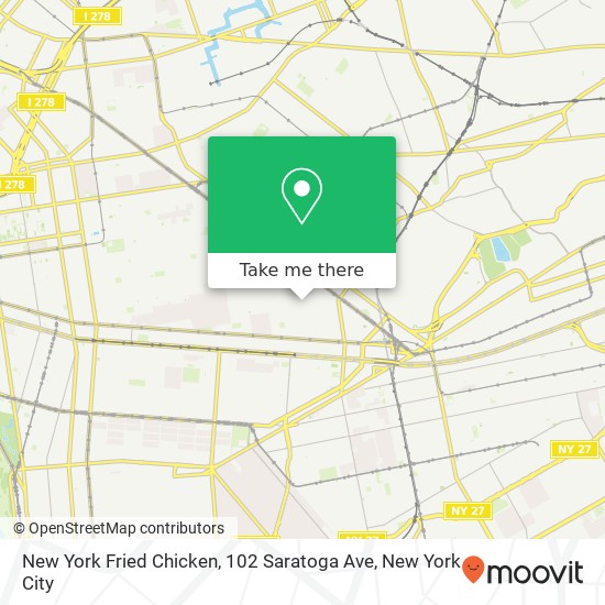 Mapa de New York Fried Chicken, 102 Saratoga Ave