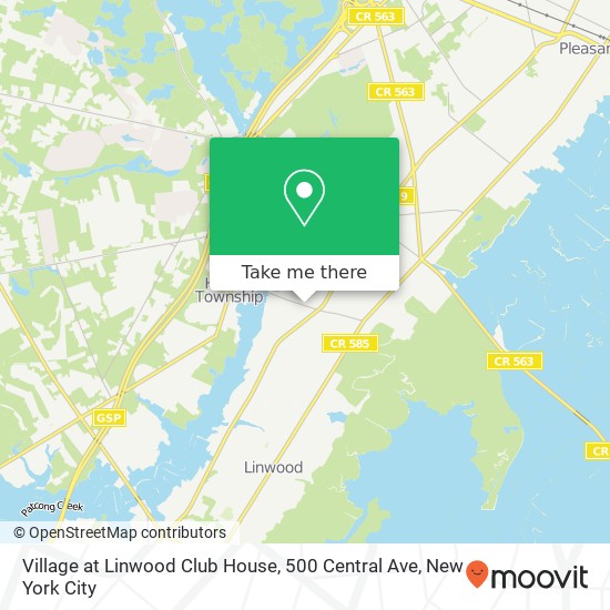 Village at Linwood Club House, 500 Central Ave map